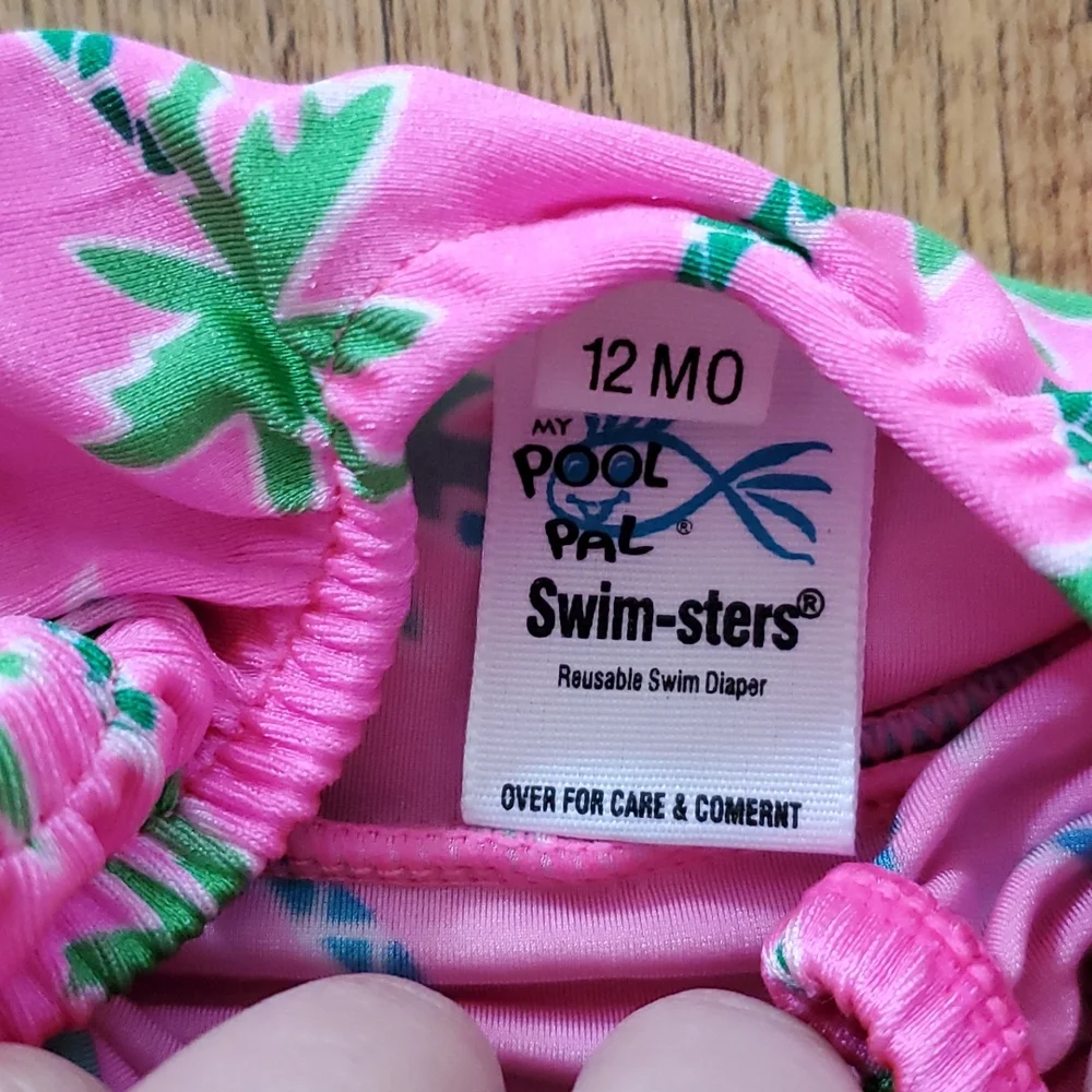 Pool Pal Pink Swimsters‎ Swim Dress/Swim Diaper Size 12M